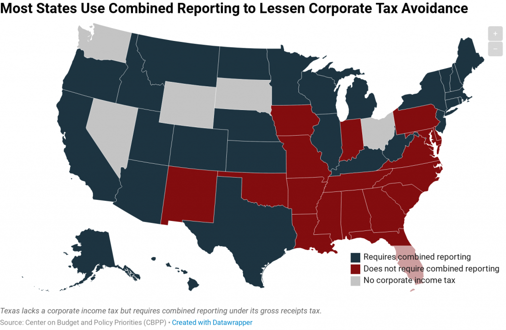 Combined Reporting States Map